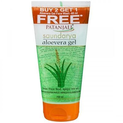 Patanjali Saundarya Aloevera Gel 150 ml (Buy 2 Get 1 Free Aloevera Gel Face Wash 60 ml) 150 ml