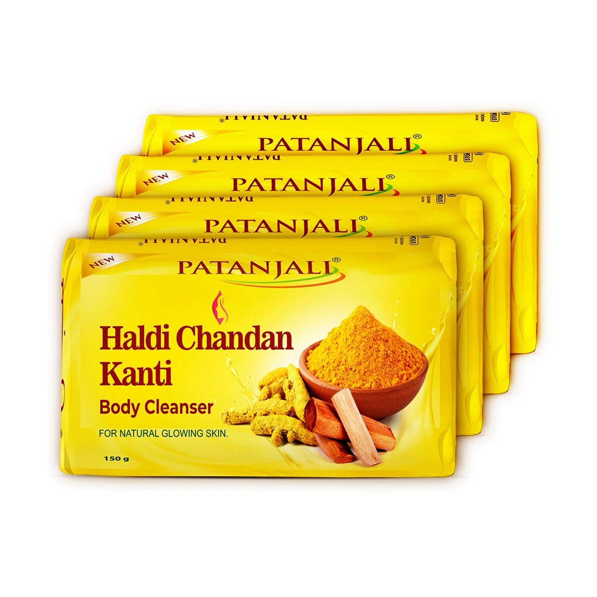 Patanjali Haldi Chandan Kanti Body Cleanser (150g X 4)