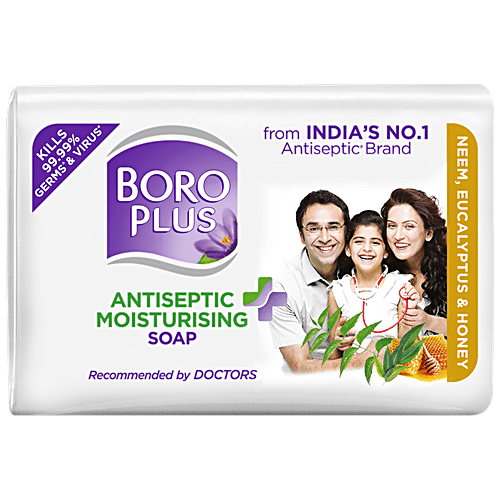 Boroplus Moisturising Bathing Soap 125g Pack of 6 - with Neem, Eucalyptus & Honey
