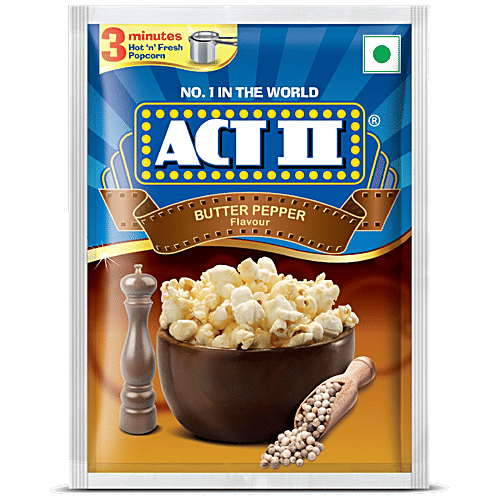 ACT II Instant Popcorn - Butter Pepper Flavour, Snacks, 70 g Pouch