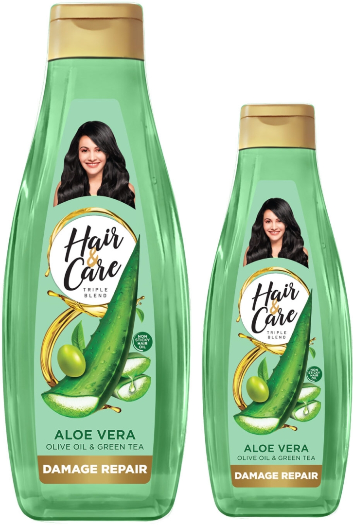 HAIR & CARE Damage Repair Non-Sticky with Aloe Vera, Olive Oil & Green Tea Hair Oil (Phalon ka tel) 300ml