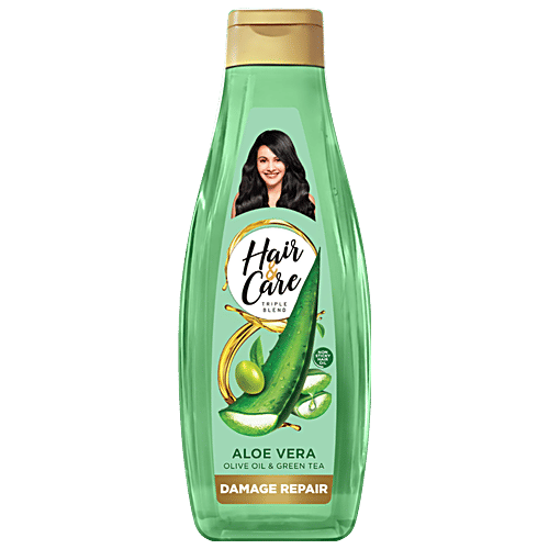 Hair & Care Triple Blend Non-sticky Hair Oil - For Damage Repair, Aloe Vera, Olive Oil & Green Tea,