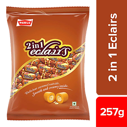 Parle 2 In 1 Eclairs Toffee - Enriched With Milk & Vanilla, Soft, 257 g - Previous variant