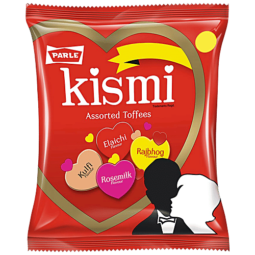 Parle Kismi Toffee - Assorted With Elaichi, Rosemilk, Kulfi & Rajbhog, 245.5 g (Get 24.5 g Extra)