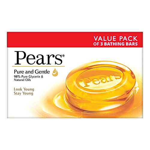 Pears Pure & Gentle Bathing Bar, 75 g (Buy 3 Get 1 Free) - Latest variant