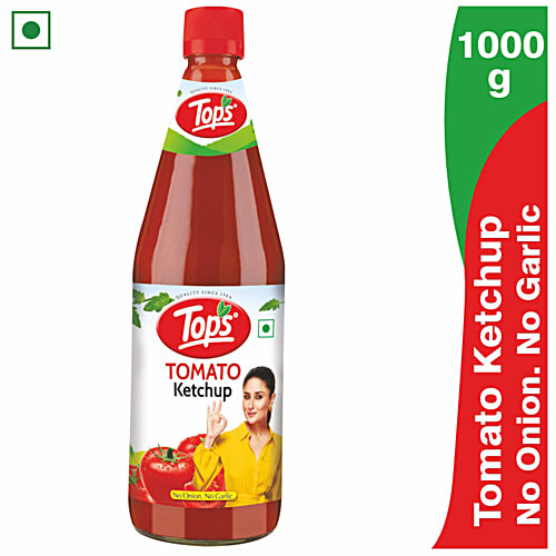 Tops Tomato Ketchup - No Onion & Garlic, 1 kg Bottle - Previous variant