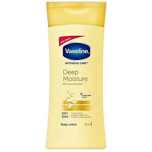 Vaseline Intensive Care Deep Moisture Body Lotion - Dry Skin, With Pure Oat Extract, Long Lasting Mo
